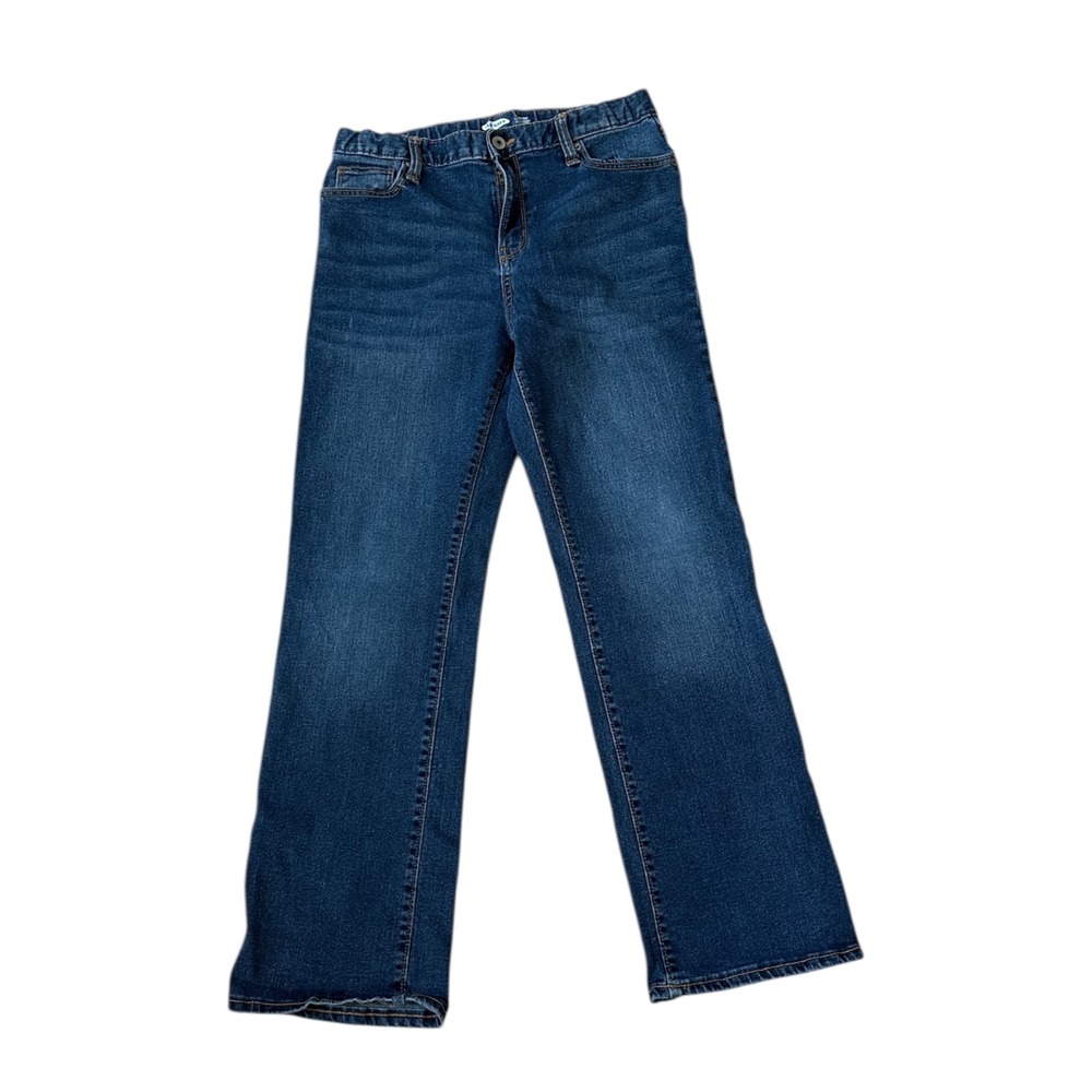 Old Navy Boys Boot-Cut Jeans Dark Wash Built-In Flex Tough 14‎ Husky
